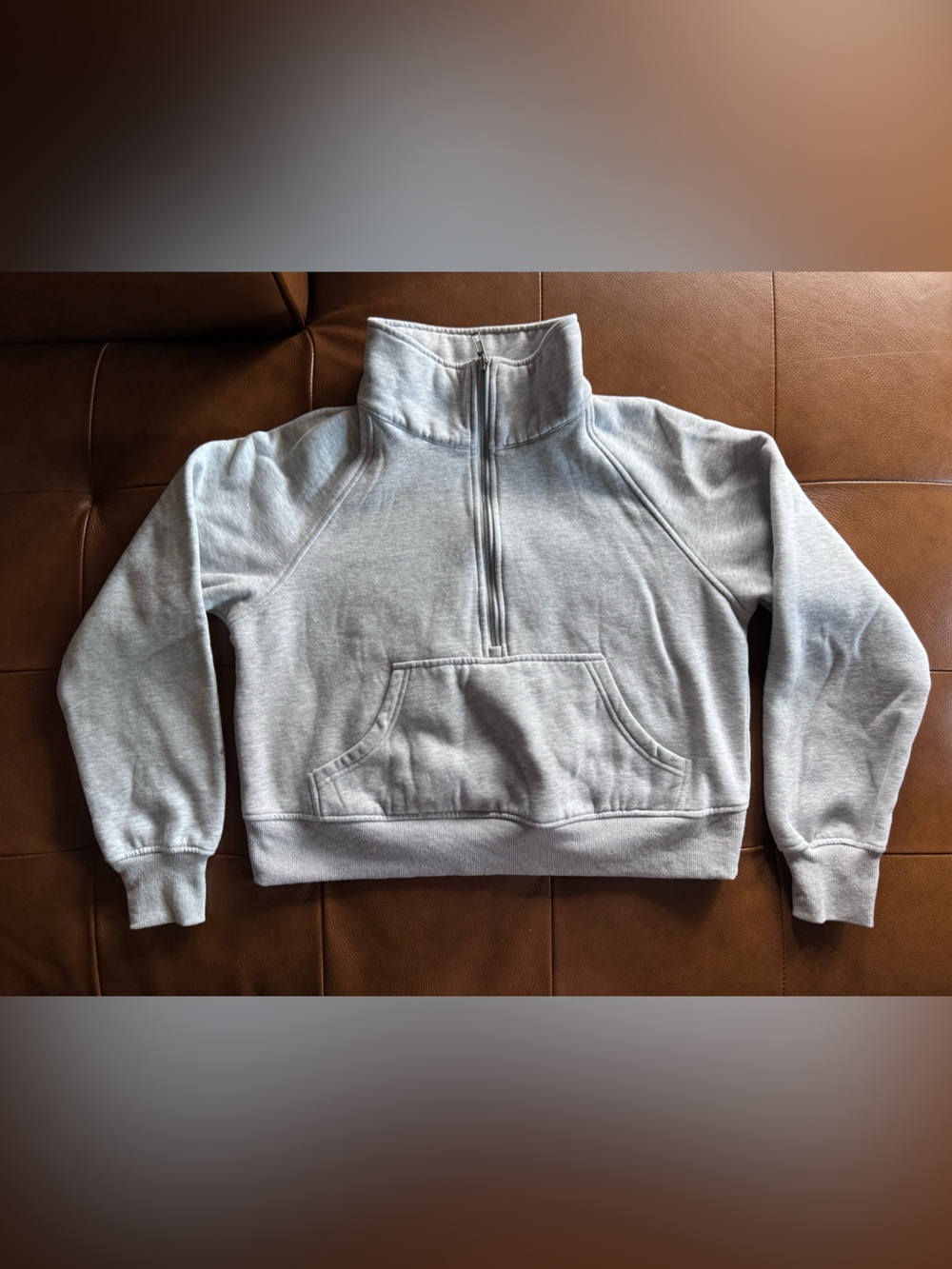 Classic Half-Zip Pullover Sweatshirt - Light Gray